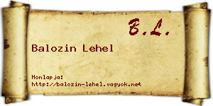 Balozin Lehel névjegykártya
